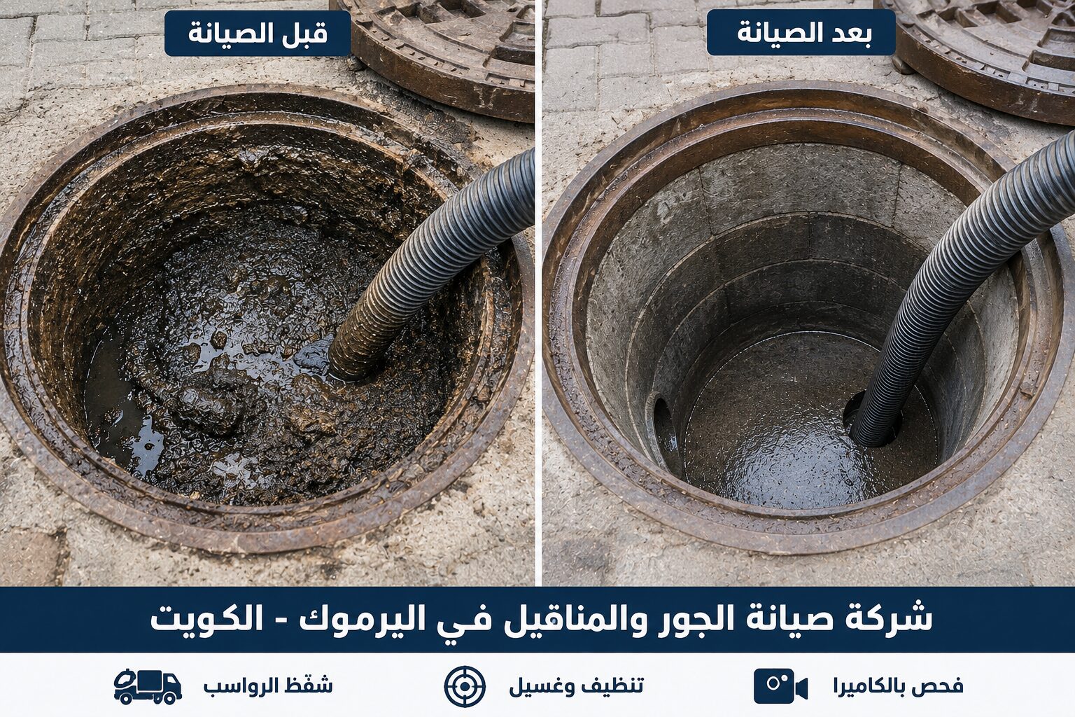 خدمات شركة صيانة الجور والمناهيل في اليرموك بالكويت
