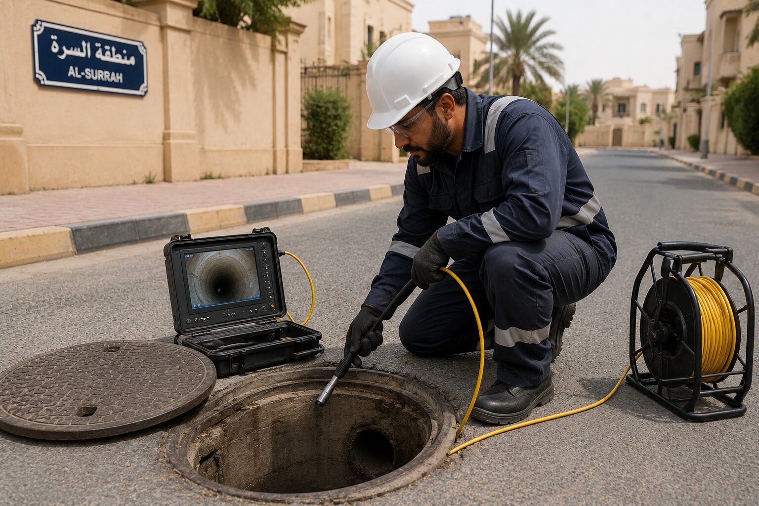 فني لفحص المنهل في السرة بالكويت