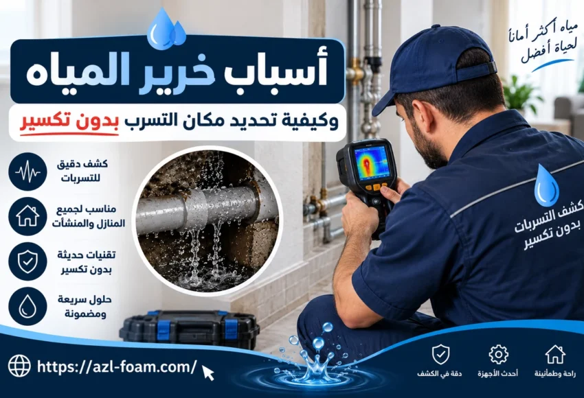 أسباب خرير المياه وكيفية تحديد مكان التسرب بدون تكسير