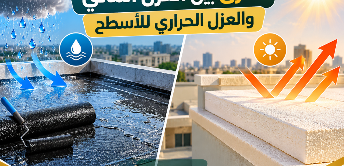 الفرق بين العزل المائي والعزل الحراري للأسطح