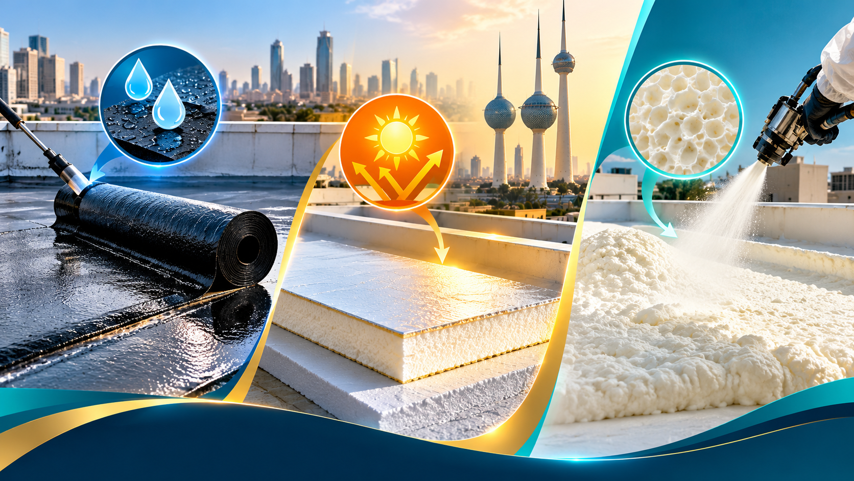 أنواع العزل التي تقدمها شركة عزل أسطح في الكويت